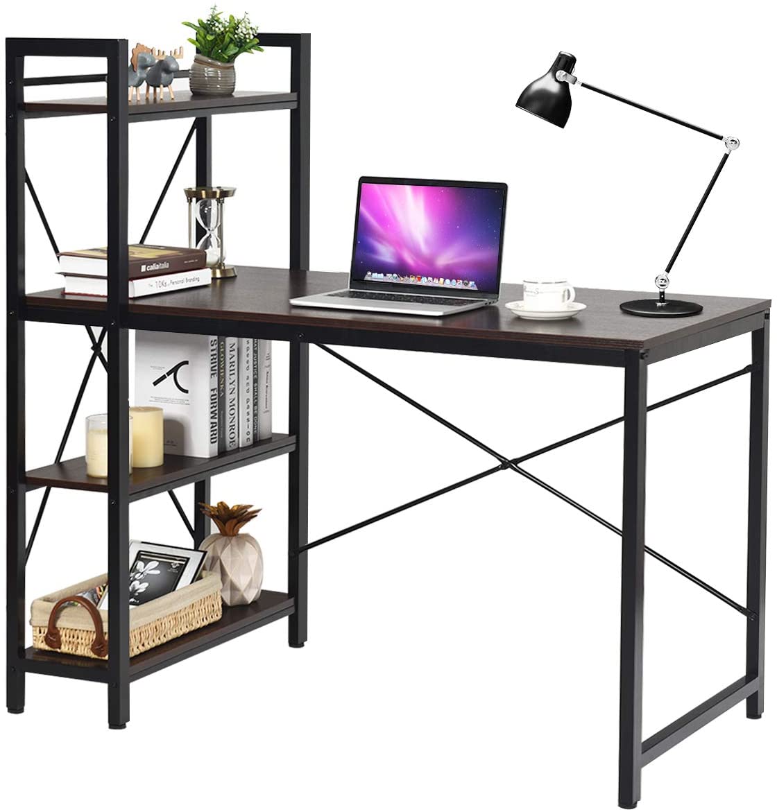Wooden Top & Metal Base Study Table -