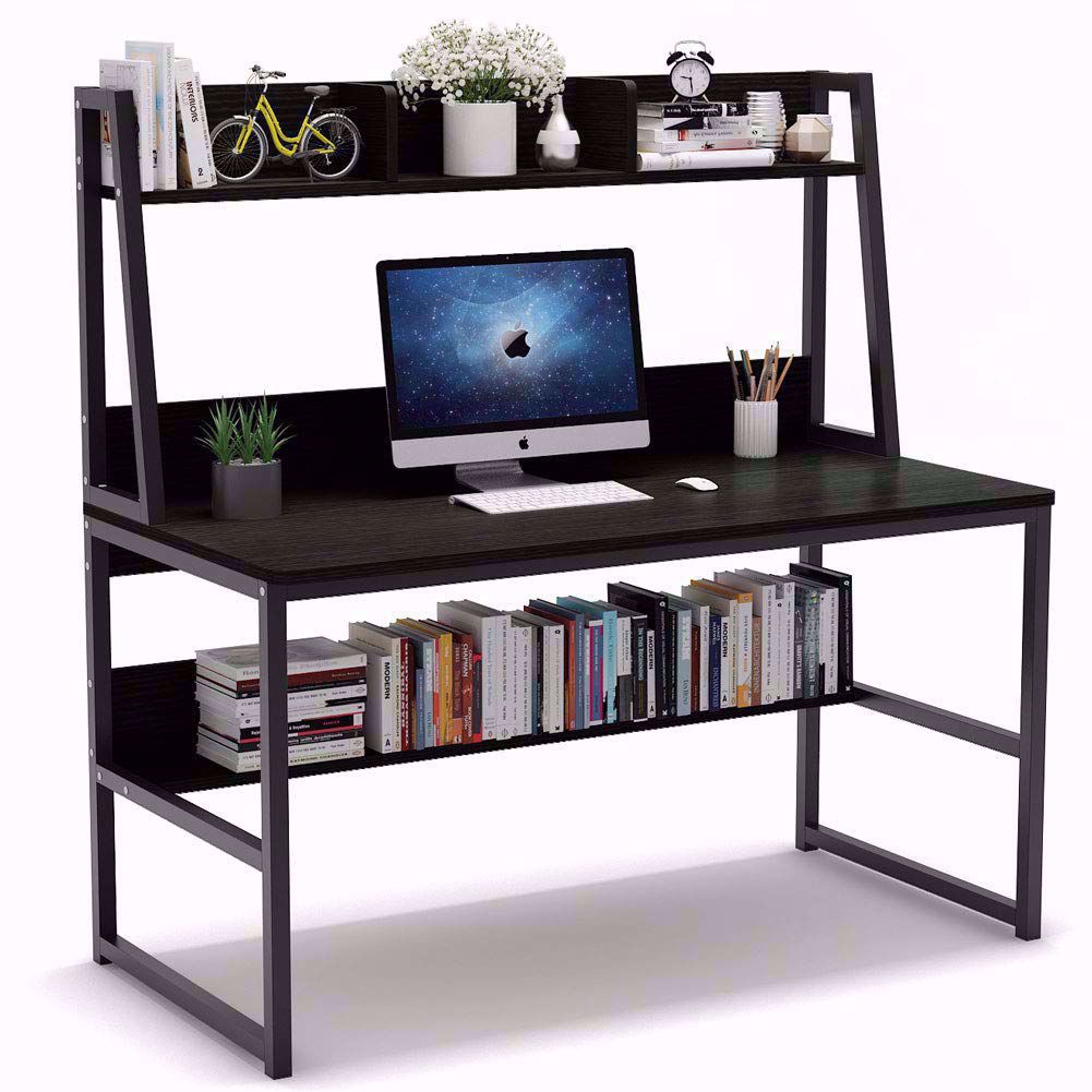 Wooden Top & Metal Base Study Table -