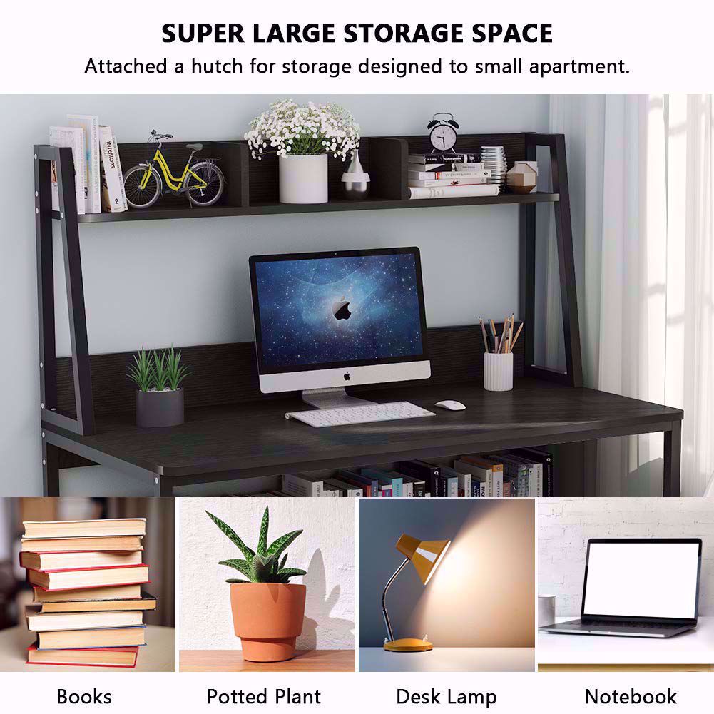 Wooden Top & Metal Base Study Table -