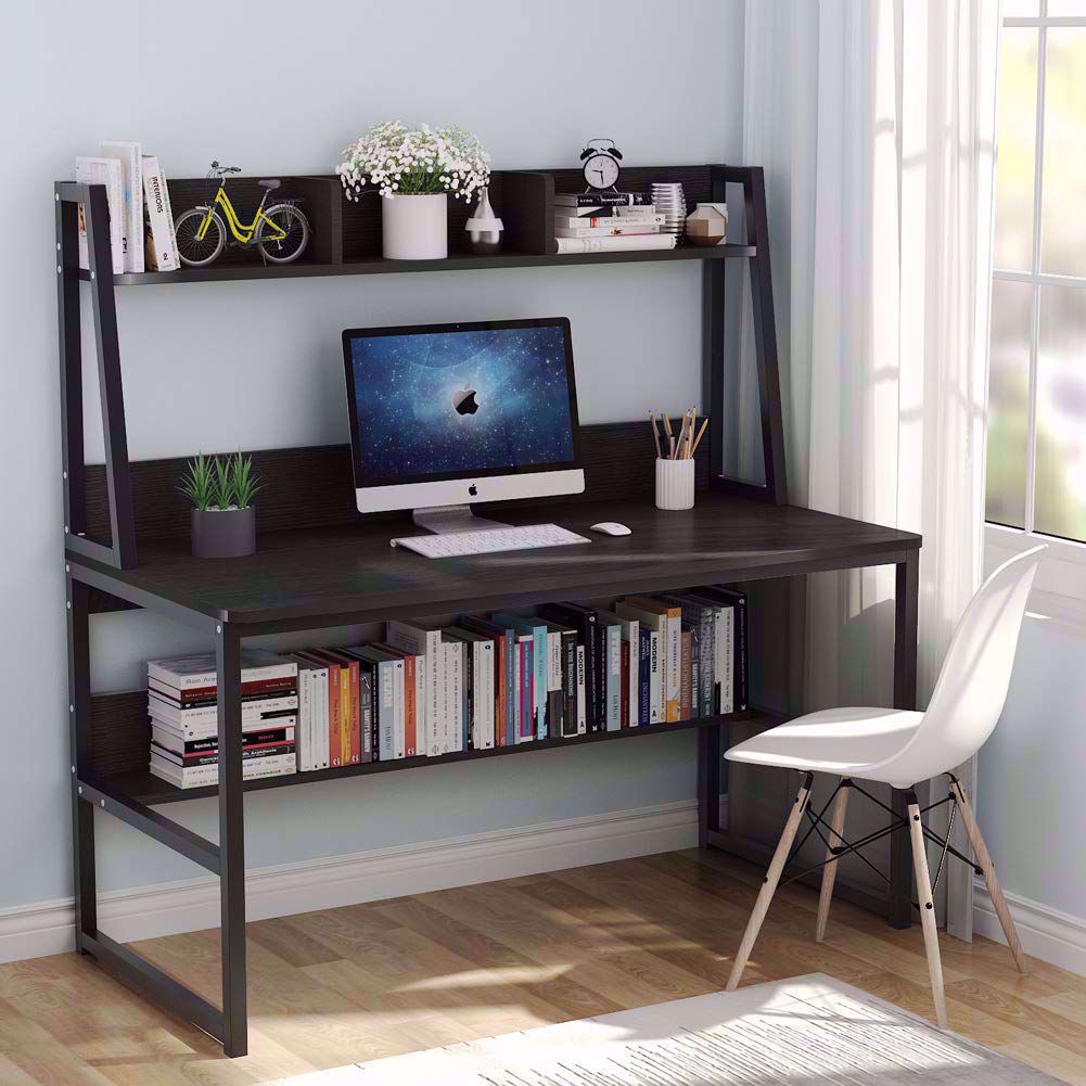 Wooden Top & Metal Base Study Table -