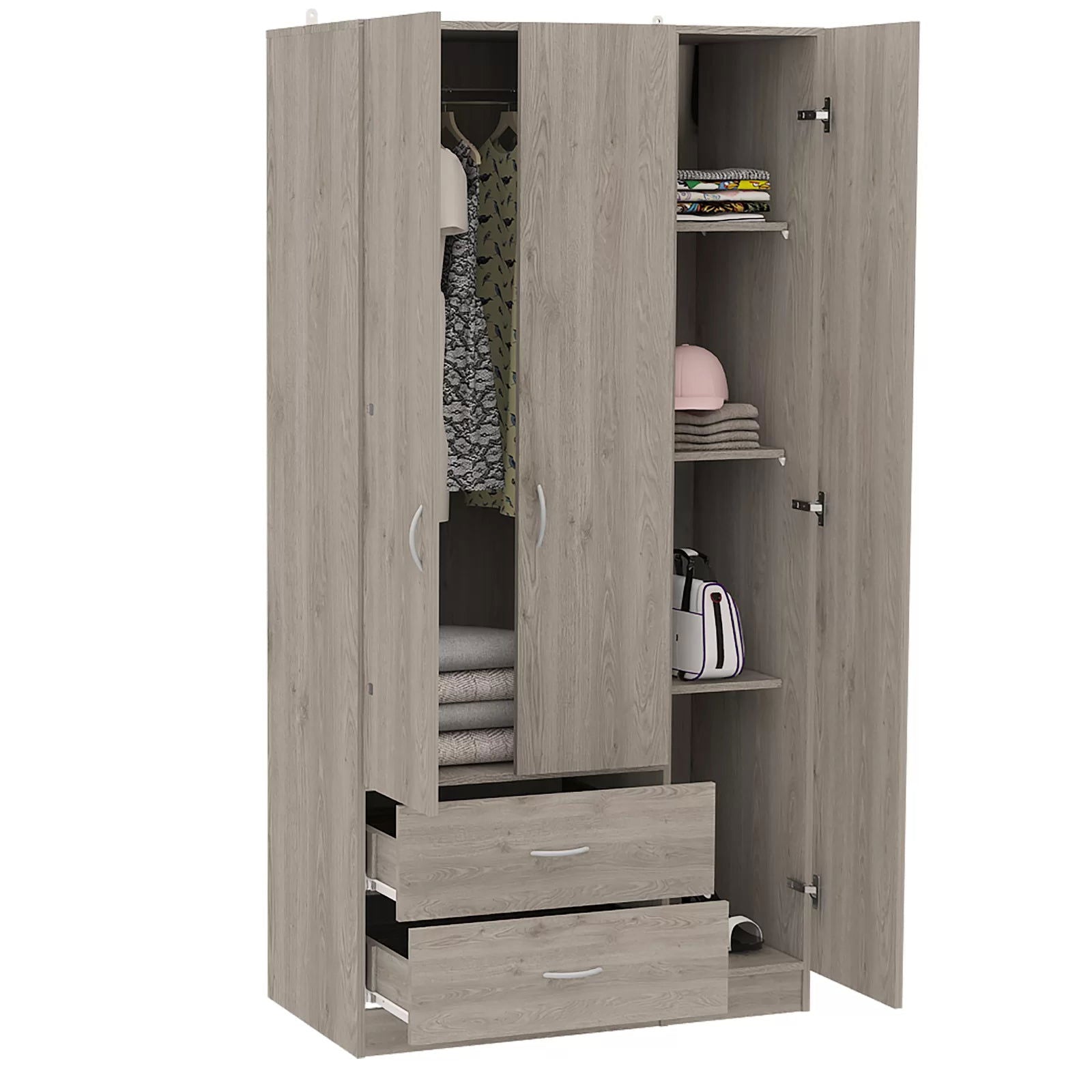 Wooden Wardrobe in 3 Door Options -