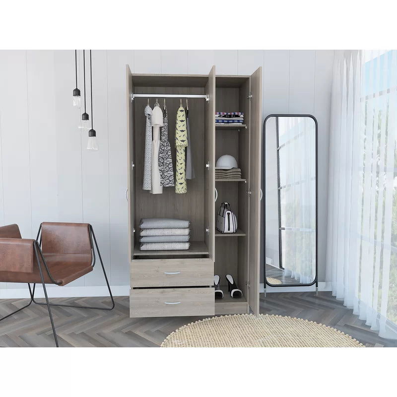 Wooden Wardrobe in 3 Door Options -