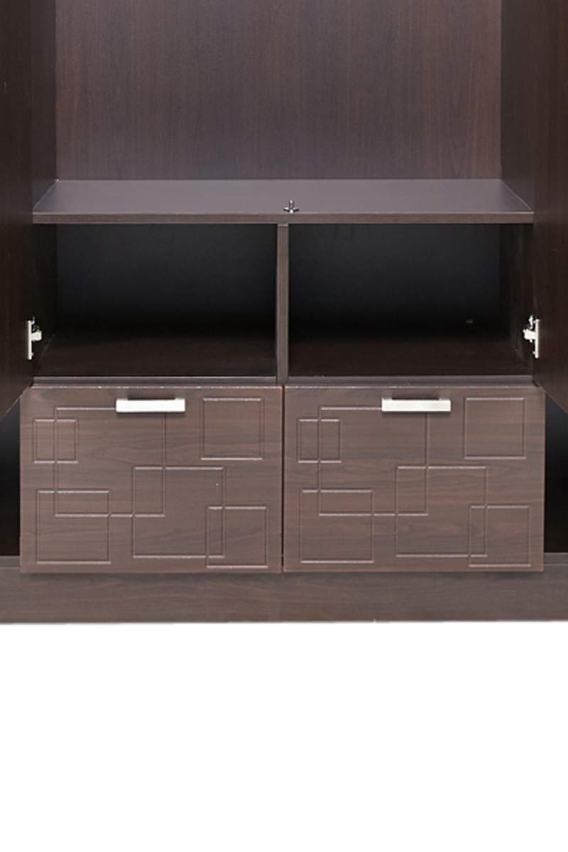Wooden Wardrobe in 4 Door Options with Mirror -
