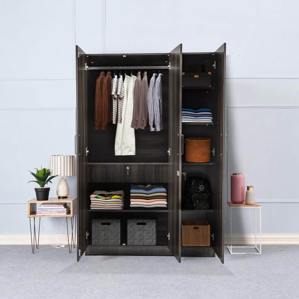 Wooden Wardrobes: 2/3/4-Door Options with Mirrors -