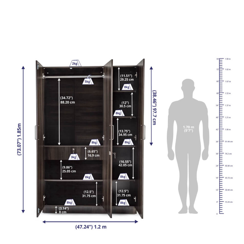 Wooden Wardrobes: 2/3/4-Door Options with Mirrors -