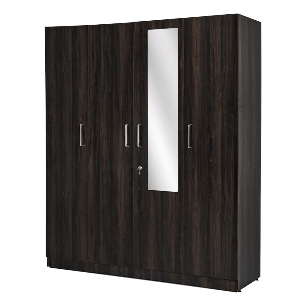 Wooden Wardrobes: 2/3/4-Door Options with Mirrors -