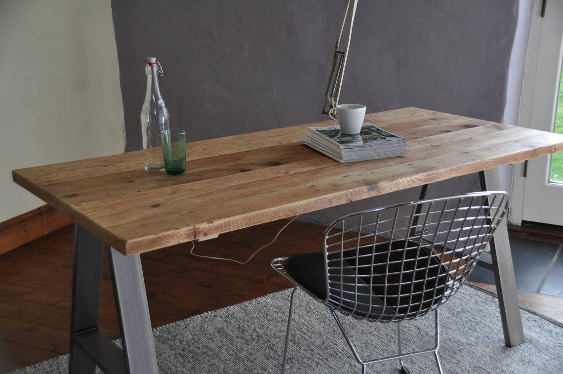 Wooden and Prelaminated Top & Metal Base Study Table -