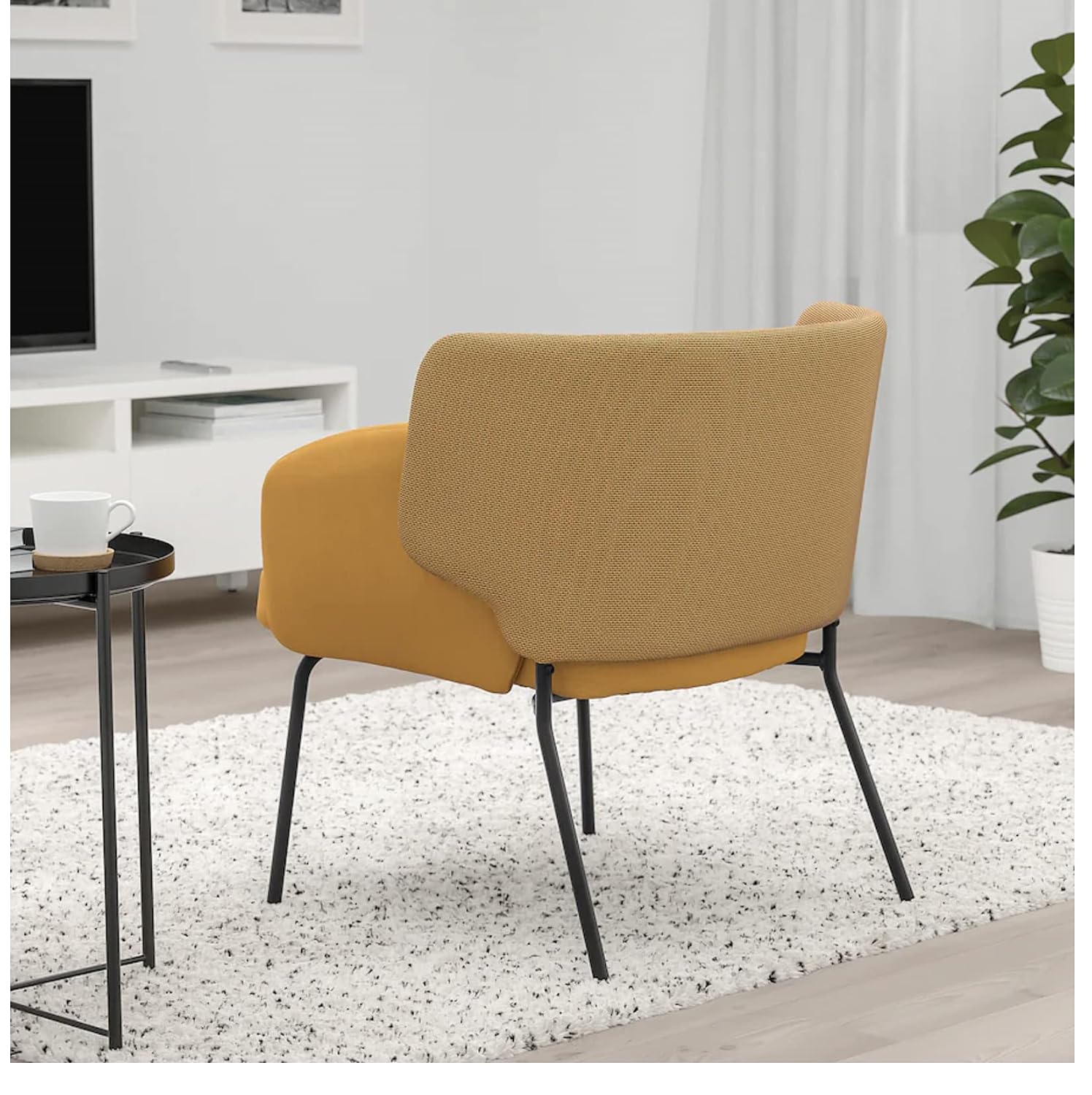 Yellow Chair in Cotton with Metal Legs -