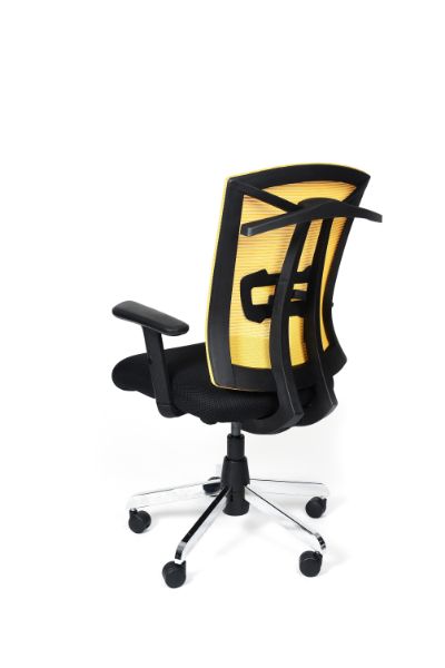 Yellow Medium Back Executive Chair with Chrome Base -