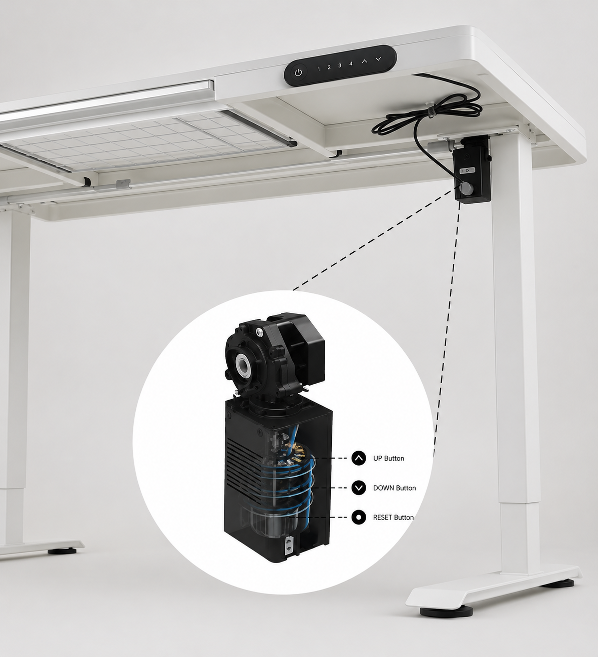 Electric Height Adjustable Desk Motorized Electric Height Adjustable Standing Desk, Smart Sit-Stand Ergonomic Home Office Workstation