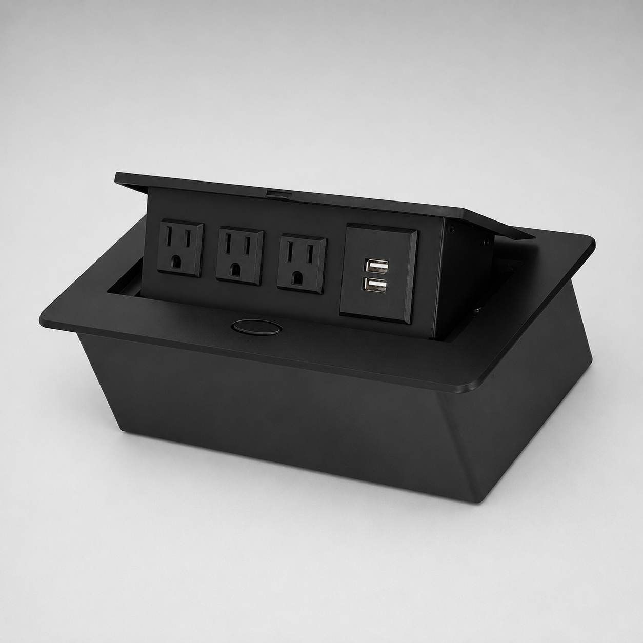 3 Plug with 2 USB Port Pop up Box for all Table Multimedia Desktop Socket for Conference Room or Tabletop Use