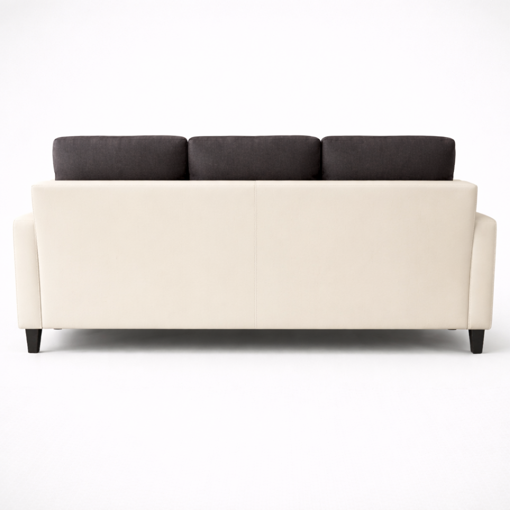 Luxury Italian Sofa Modern Dual Tone Fabric Upholstery High Density Foam Cushion Solid Wood Frame Handcrafted Premium Comfort Seating