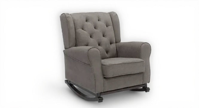 Lounge Chair For Living Room ,Comfortable Seating Luxury Design ,Rocking Chair Upholstery Fabric -Gray