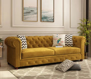 3-Seater Sofa with Tufted Design, Velvet Fabric, Superior Comfort, and Offering Superior Comfort and Enduring Quality.