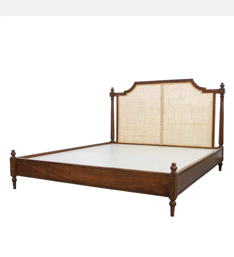 King Size Bed – Solid Teak Wood Frame, Sturdy Plywood, Elegant Design Easy Assembly