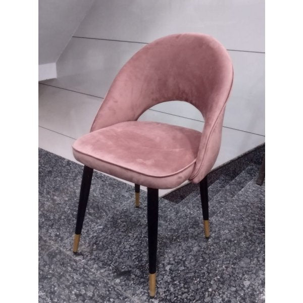Wooden Legs Base Fabric Armless Dining Chair