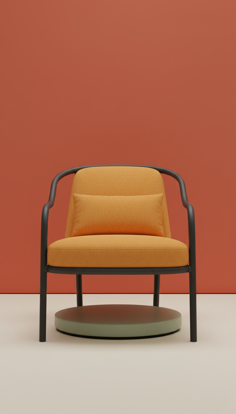 Curved Wood Accent Chair