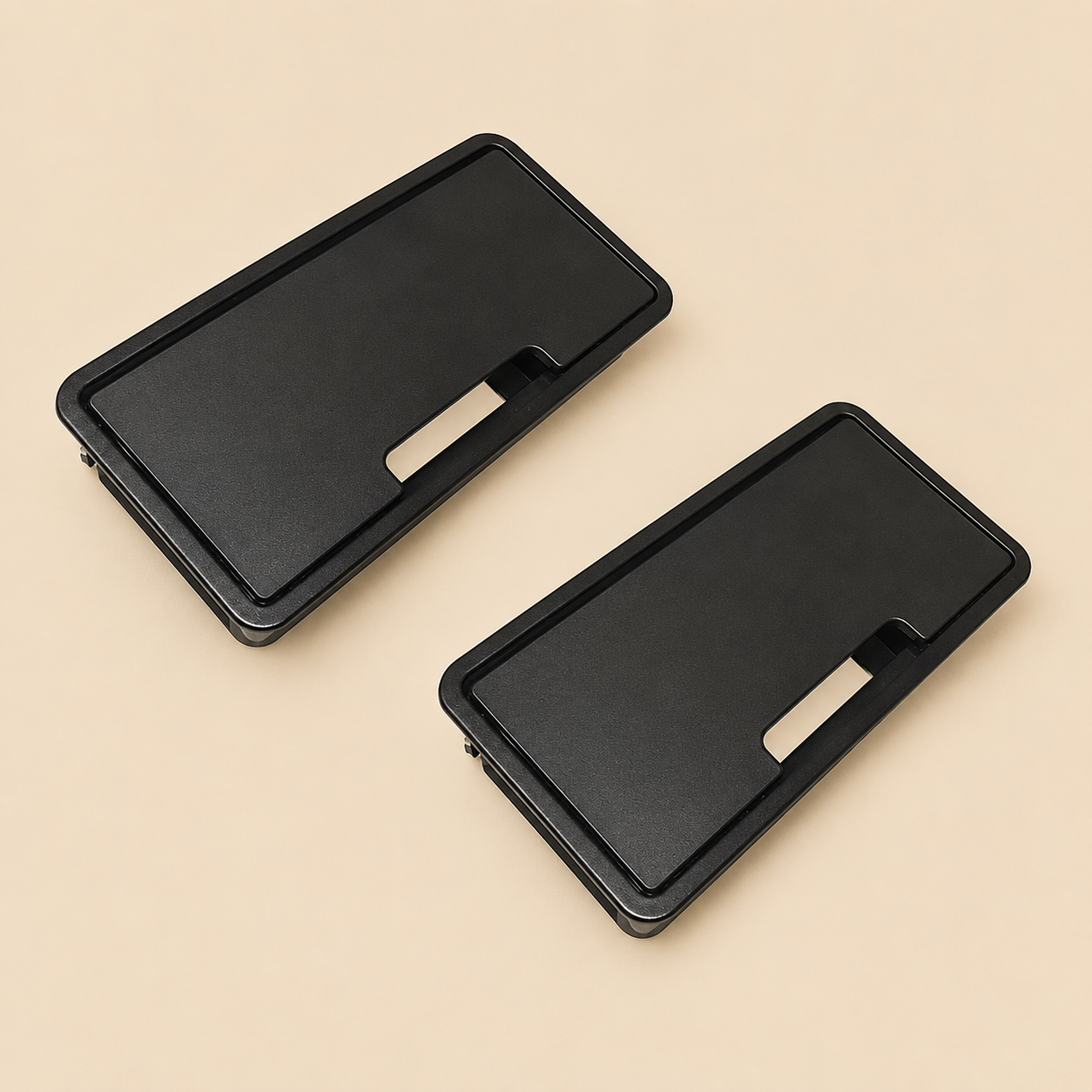 Cable Wire Manager for Computer Table & Office Desk | Rectangular Cable Grommet Organizer with Access Flap | Pack of 2 Black