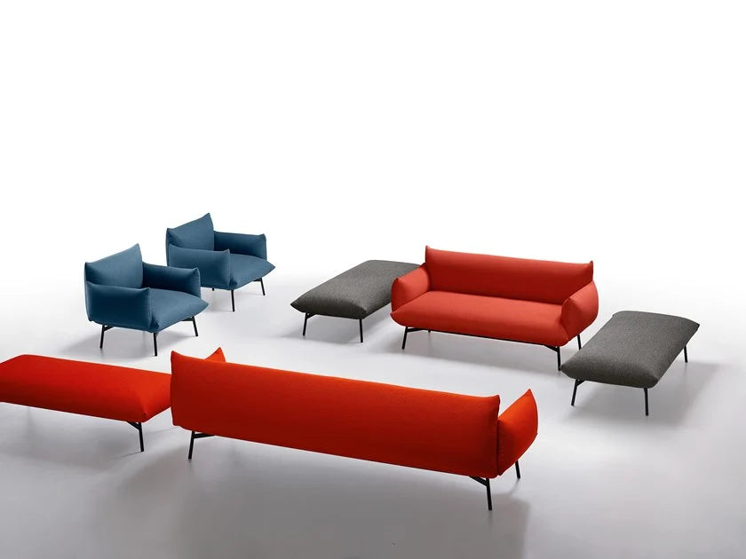 Modern 2 Seater Sofa With Metal Legs