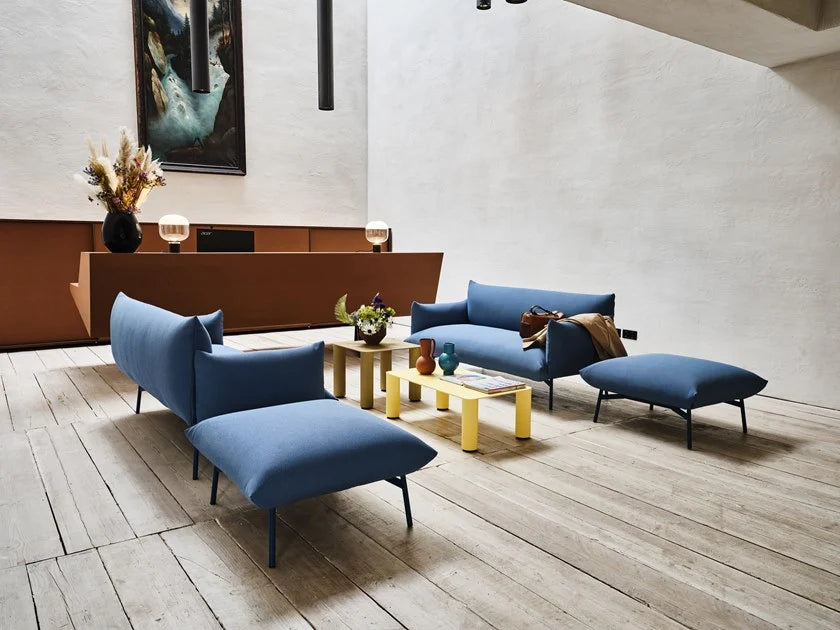 Modern 2 Seater Sofa With Metal Legs
