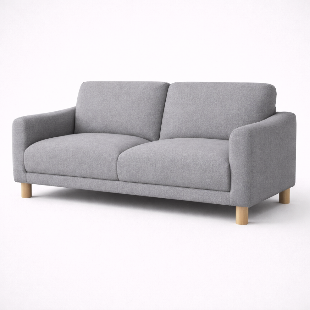 Luxury Sofa Modern Minimal Design Soft Fabric Upholstery High Density Foam Cushion Solid Wood Frame Handcrafted Durable Comfort Seating