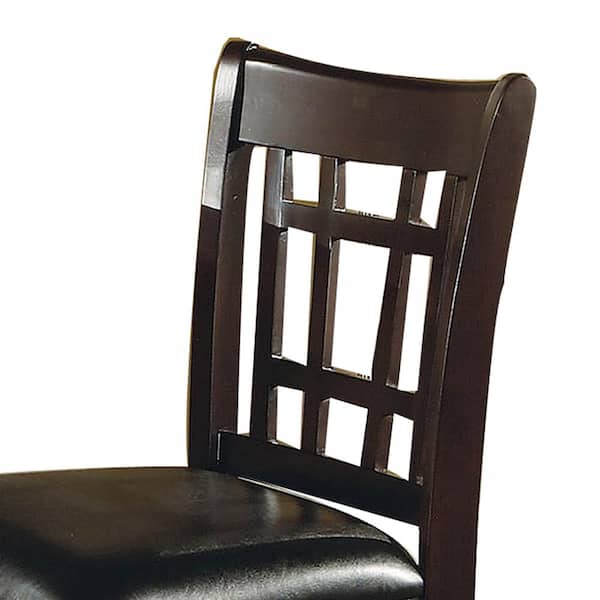 Wooden Dining Chair with Leatherette Seat (Seat of 2)