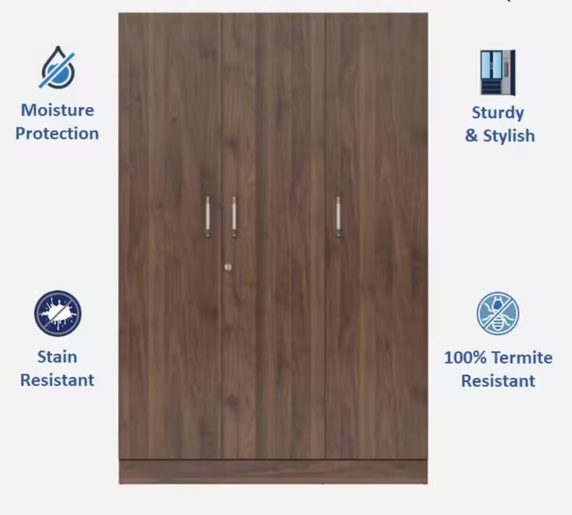 Wardrobe Elegant Storage Solution for Bedroom & with Hanging Space, Shelves & Drawers