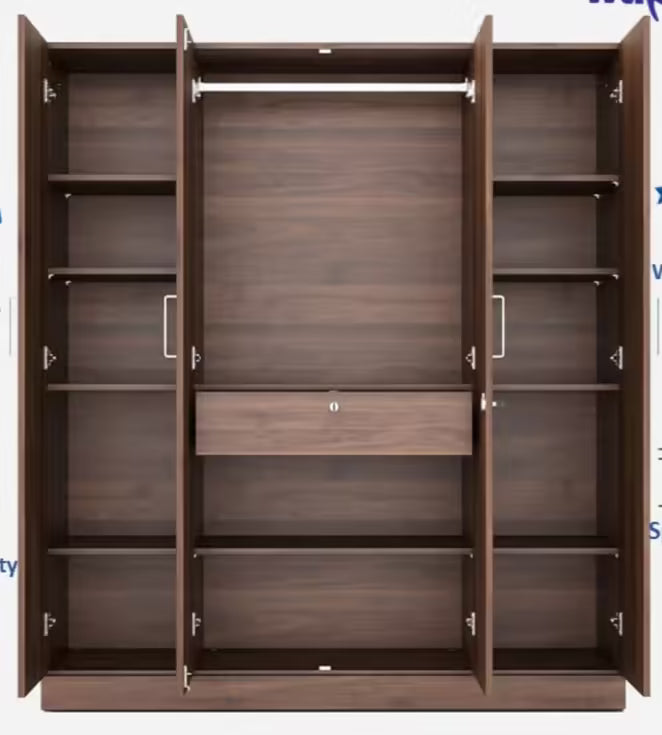 Contemporary Home Storage Cabinet – Sleek Particle Board Design with , Open Shelves &amp; Enclosed Cupboards.