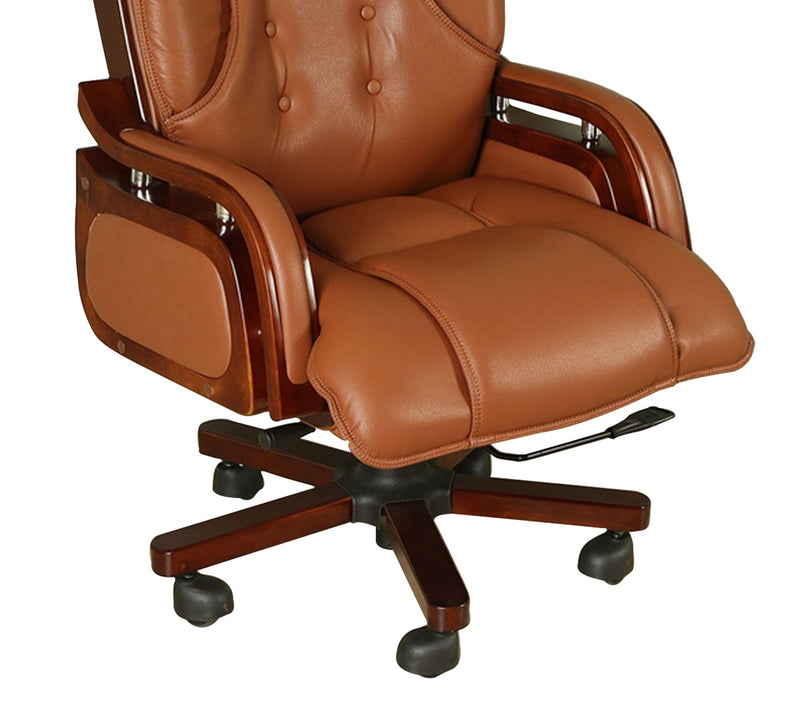 High Back Ergonomic Director Chair with Wooden Base
