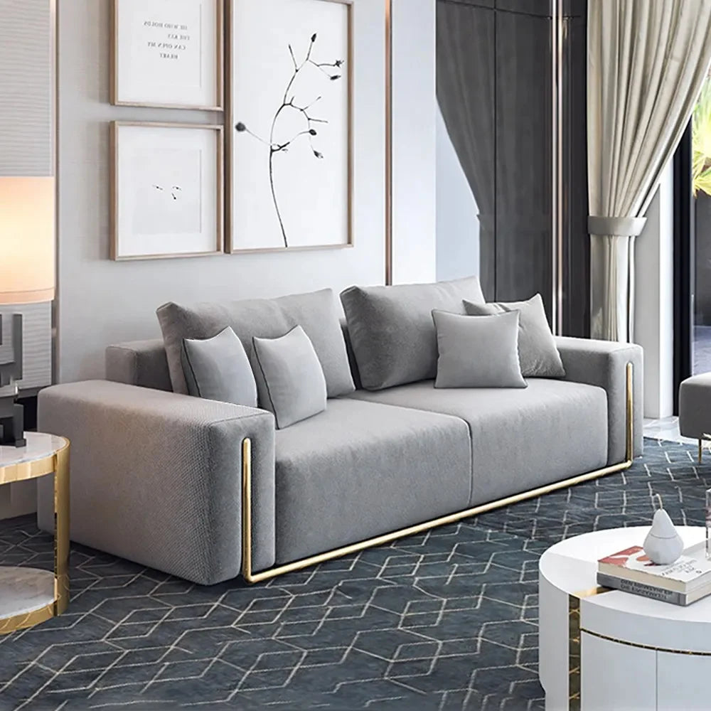 3-Seater Sofa with rich suede upholstery and sturdy construction, and the perfect centrepiece.