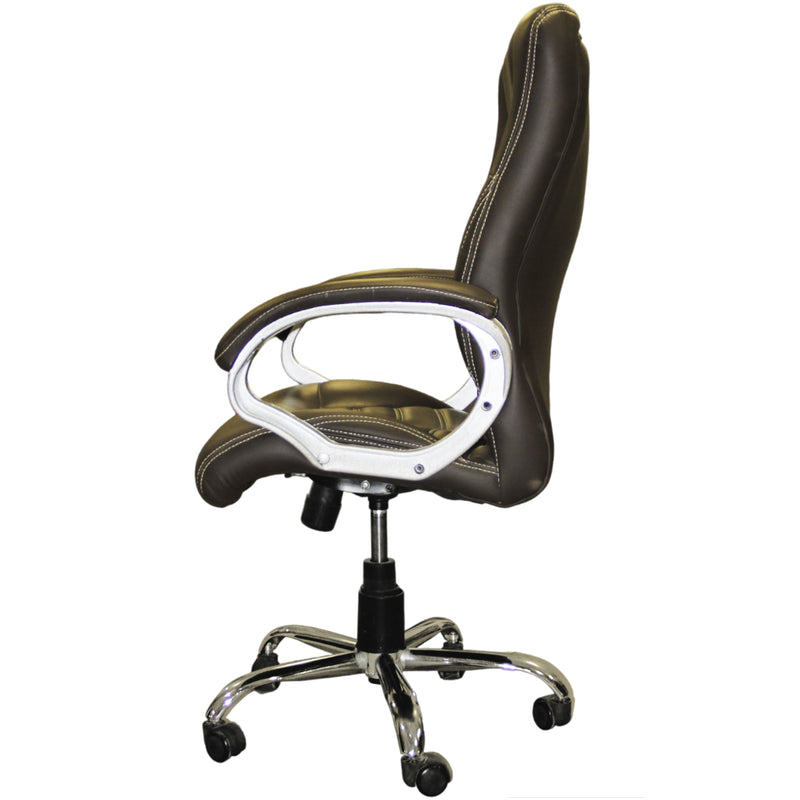 Mid Back Leatherette Office Chair with Chrome Base