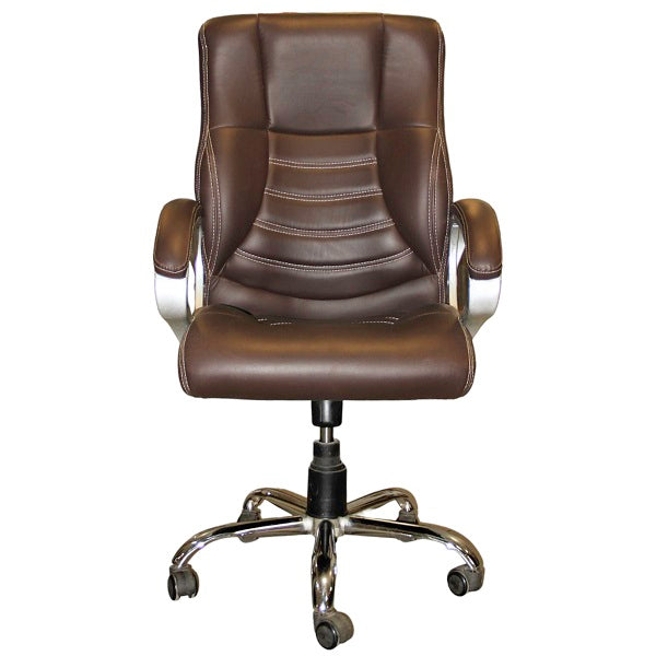 Mid Back Leatherette Office Chair with Chrome Base