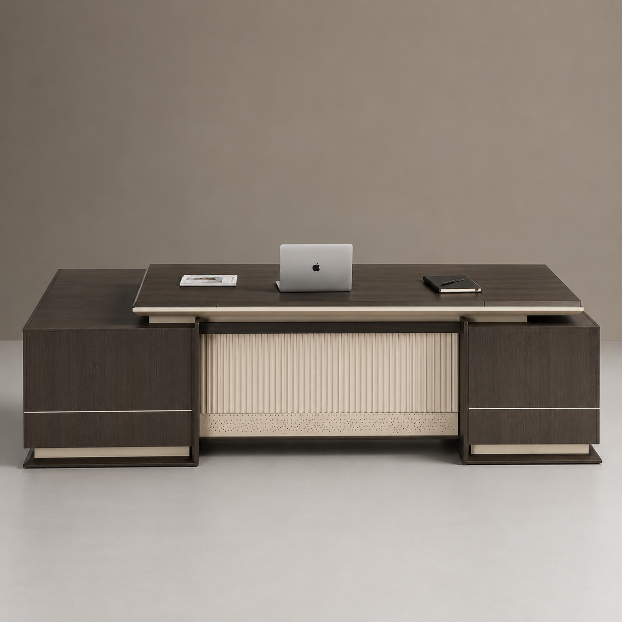 Luxury L Shape Director Office Table with Side Organizer Unit | Executive CEO Desk for Corporate Office Cabin
