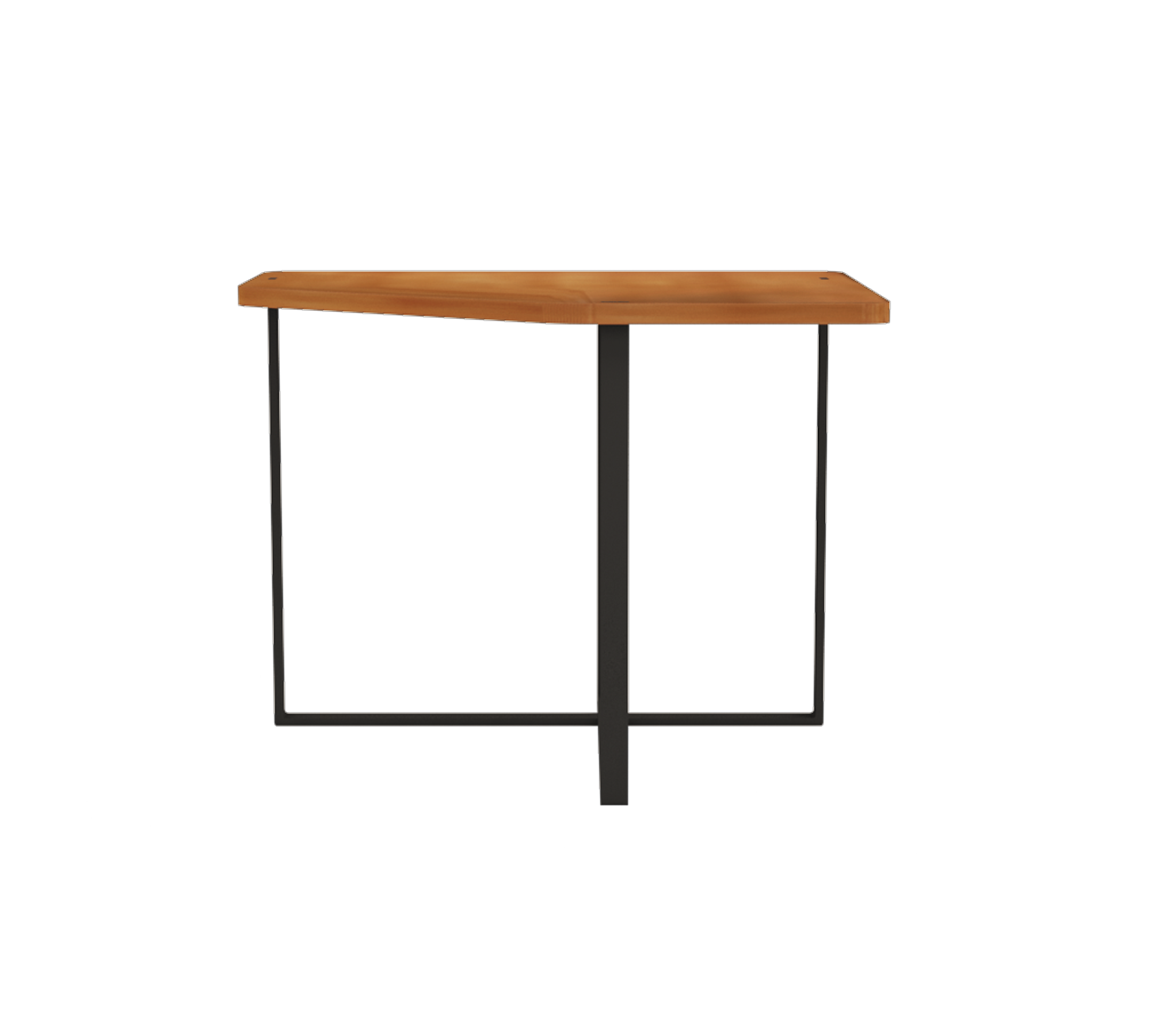 Side Table in Orange Pre-Laminated Top with Metal Base
