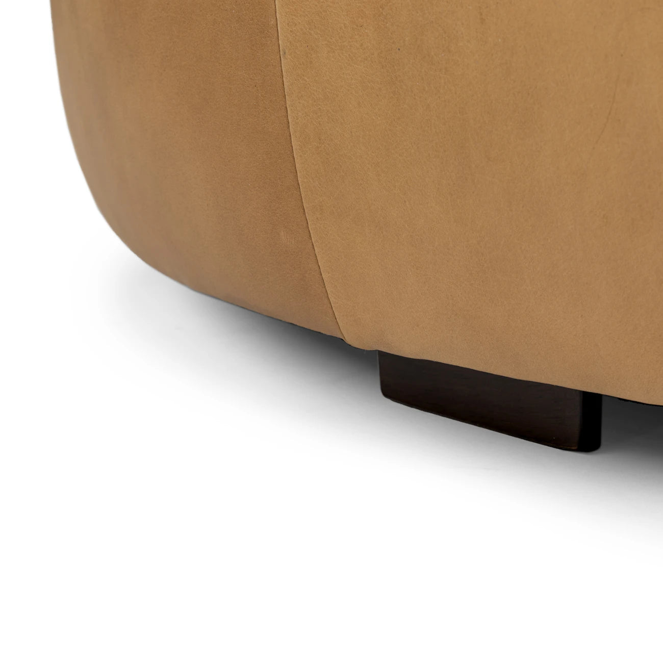 Leather Ottoman – Round, Tufted Top with Soft Padding—Perfect as a Footrest