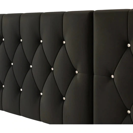 Premium Leatherette King Size Bed with Headboard, Solid Wood Frame, Metal Legs – Modern Luxury for Stylish Bedrooms