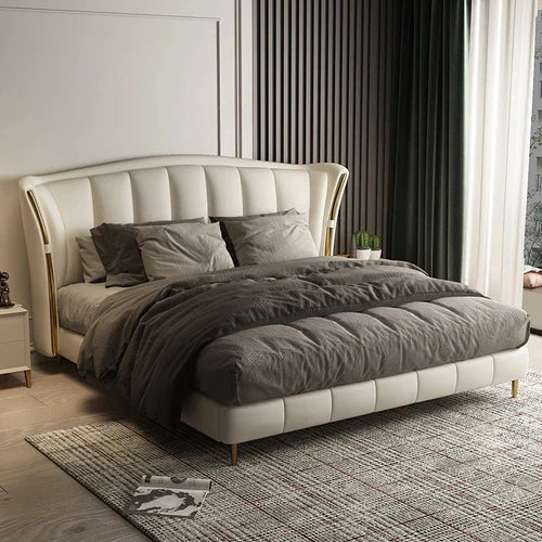Leatherette Upholstered Bed – Headboard, Solid Wood Frame & Storage Options for Stylish Bedrooms