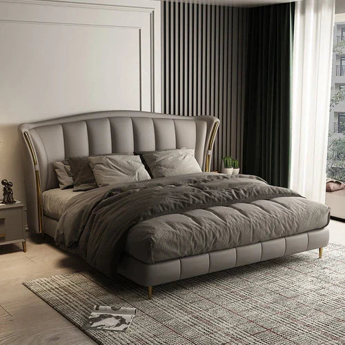 Leatherette Upholstered Bed – Headboard, Solid Wood Frame & Storage Options for Stylish Bedrooms