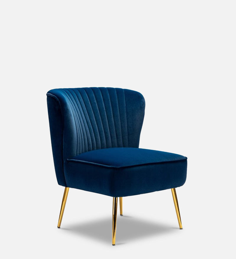 Velvet Lounge Chair with Metal Leg