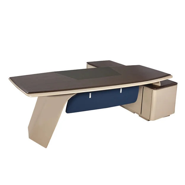 Executive Table with 2 Drawer & Metal Leg