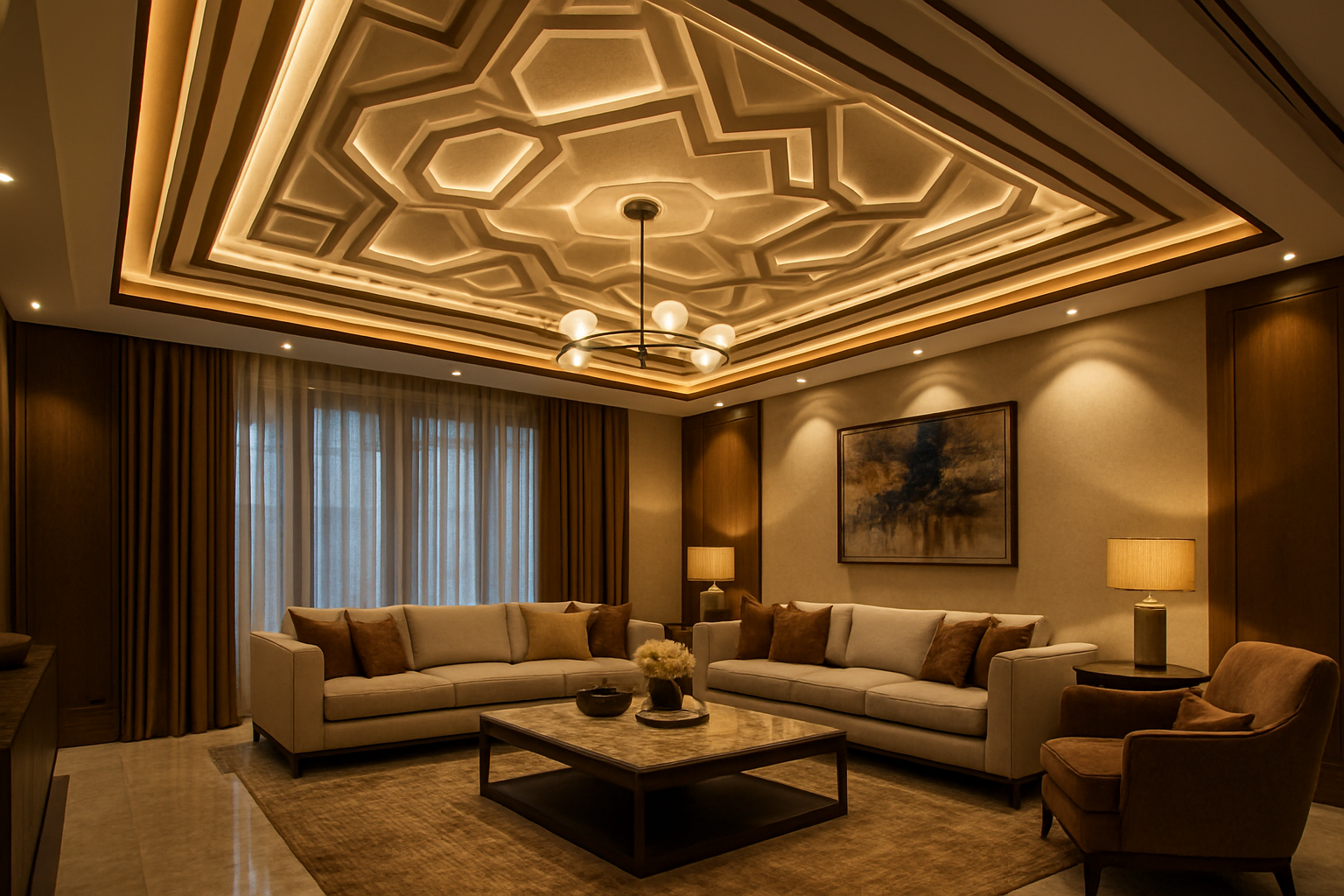 Make a Statement with Living Room False Ceilings