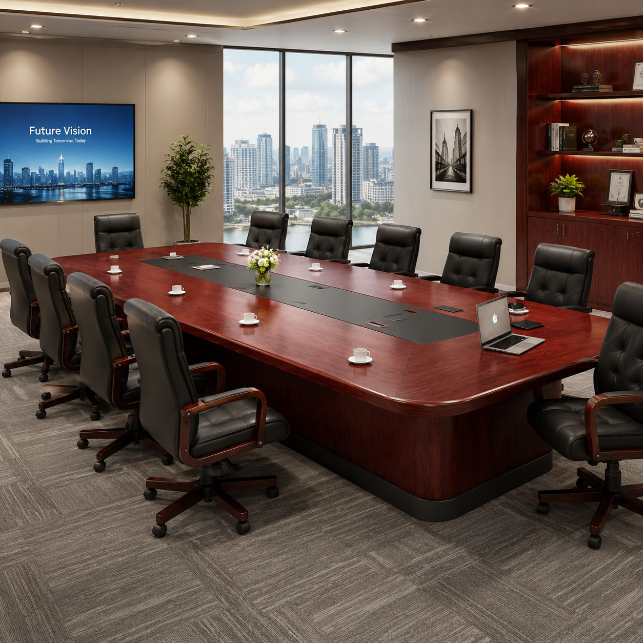 Conference Table for Office Furniture Made in Plywood with Veneer and Luxury Design Look & Durable Quality
