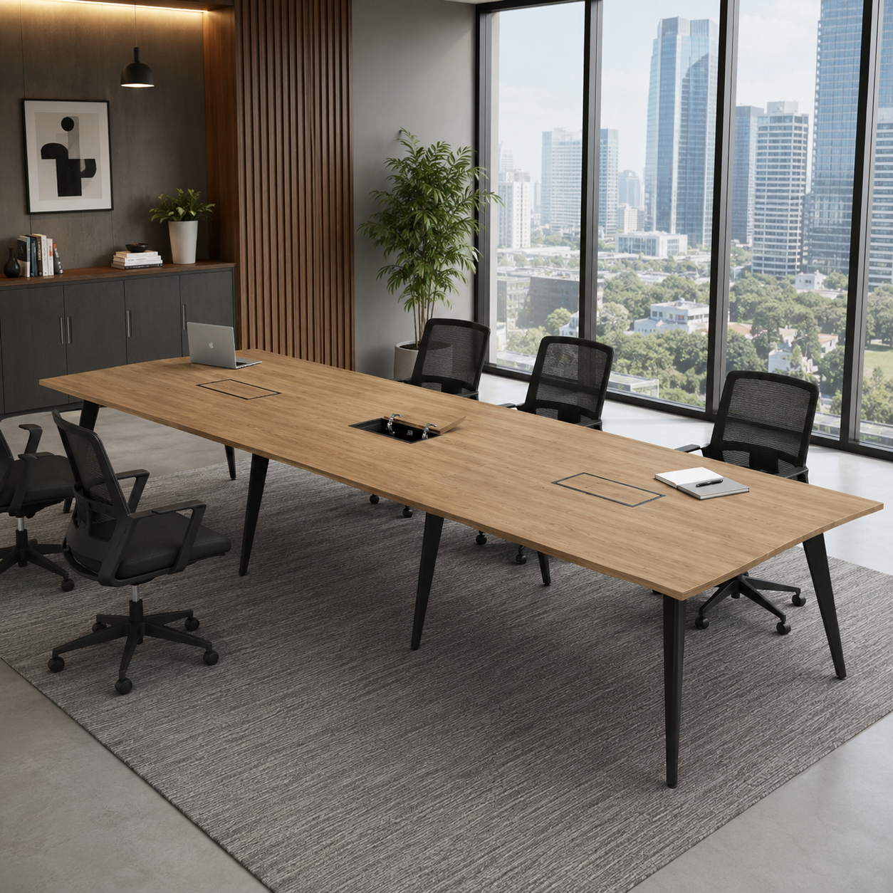 Conference Table for Office Furniture Premium High Quality Made in Particle Board/ MDF/Plywood with MS Base & Wire Manager