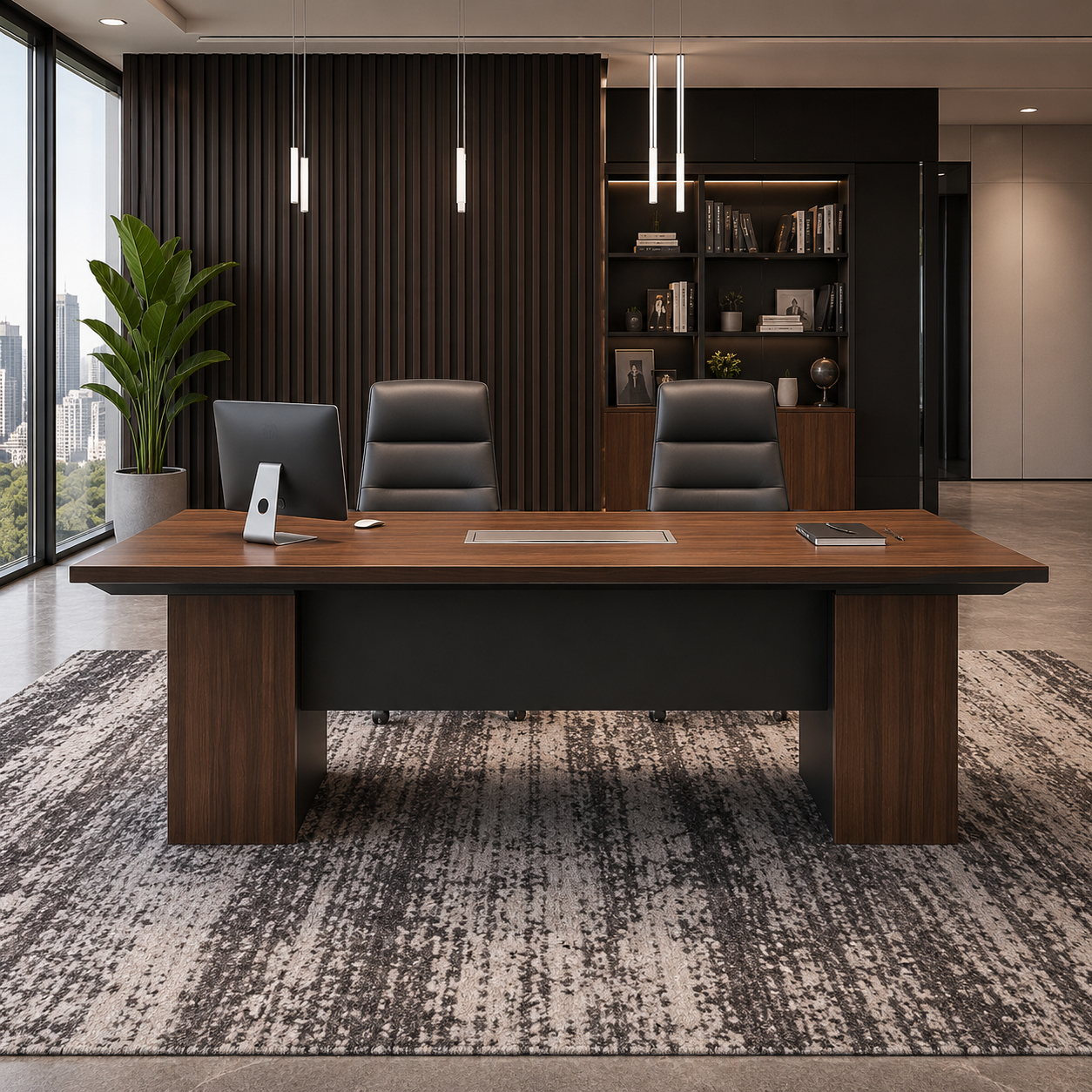Conference & Meeting Room Table Finish In Dual Color Table Made In MDF with Laminate and Particle Board