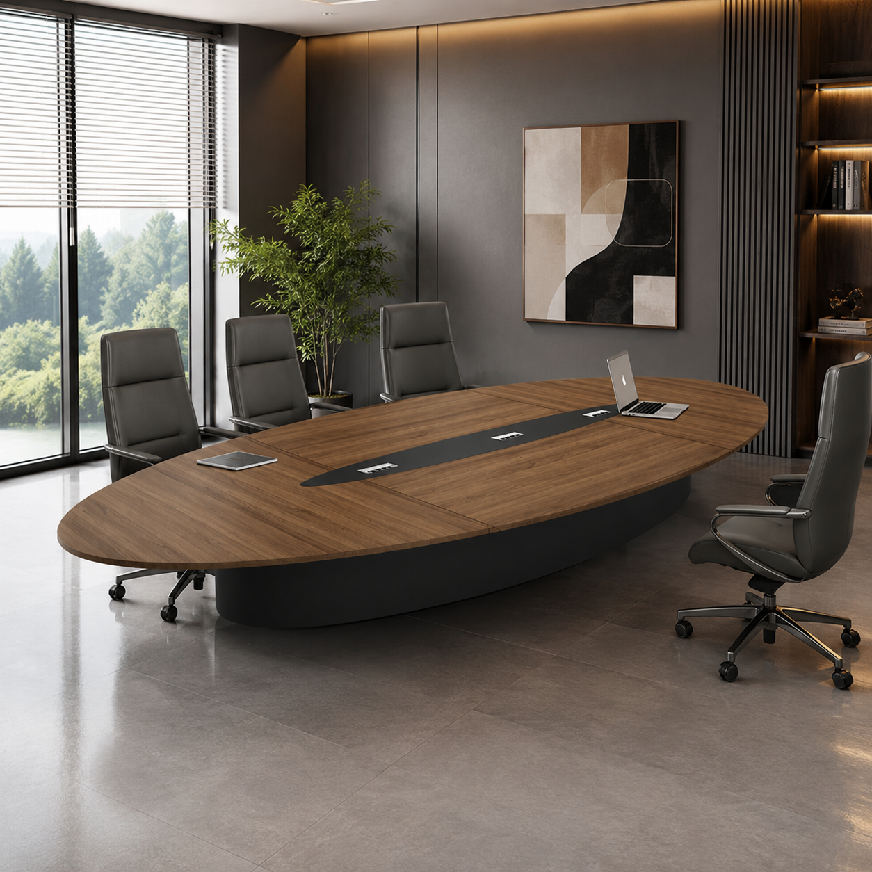 Conference and Meeting Table for Office Furniture with Premium Surface Finish and Sleek Edges for Presentation