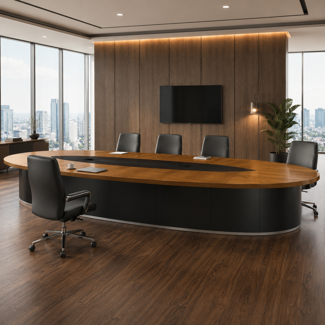 Conference and Meeting Table for Office Furniture with Oval Design, and Premium Build Qualtiy
