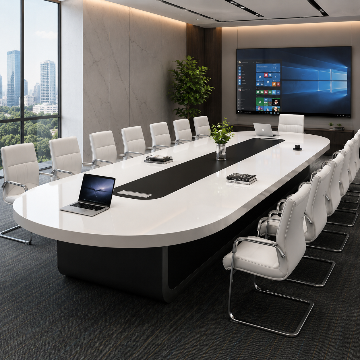 Conference and Meeting Table for Office Furniture with Premium Surface Finish and Contemporary Executive Style