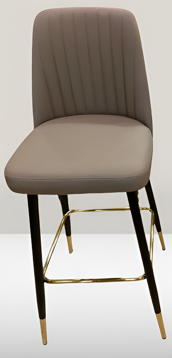 Leatherette Bar Chair with Golden Metal Base Legs 132108_New