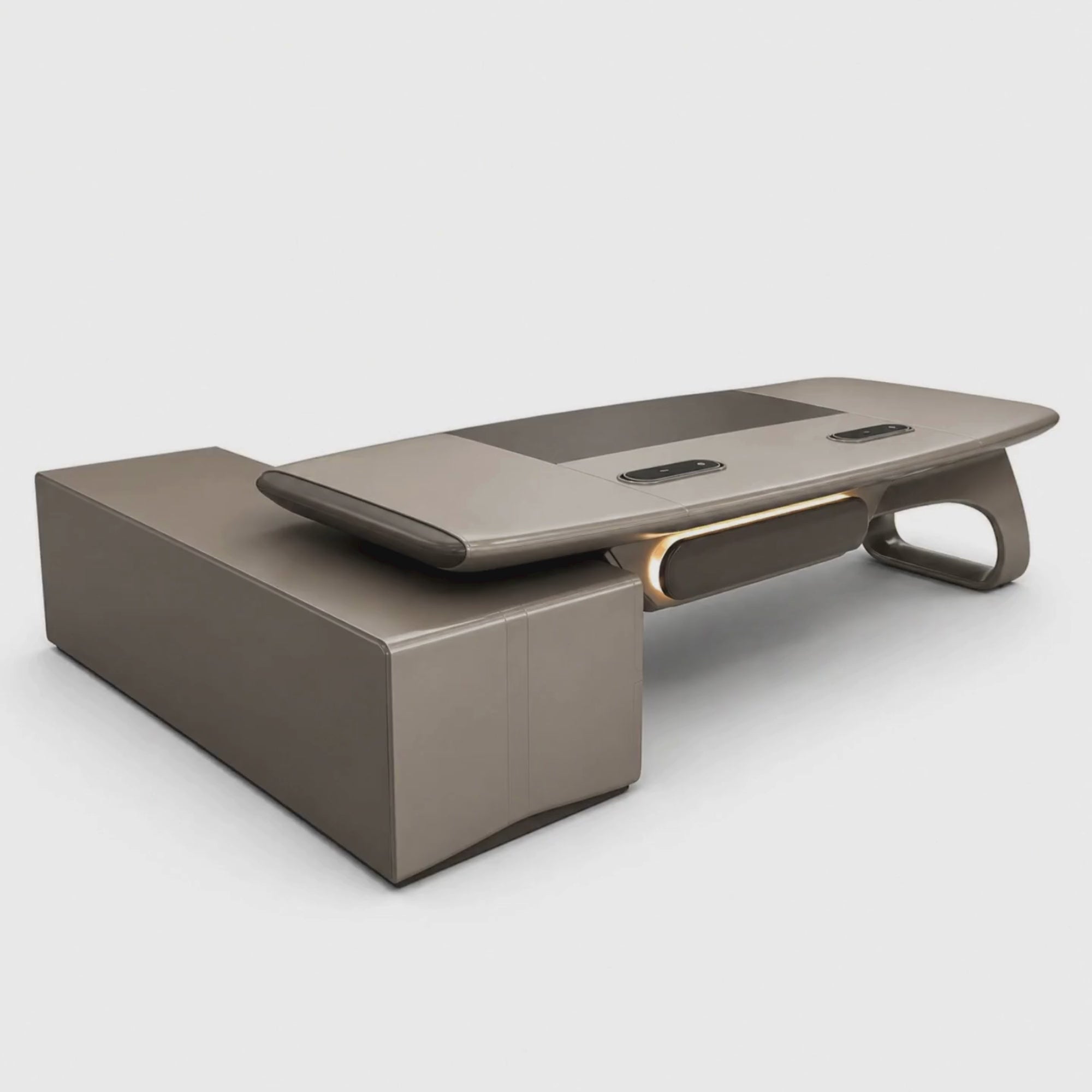 Load video: Luxury High-End Modern L Shape Director and Executive Office Desk High Quality Office Table for Corporate