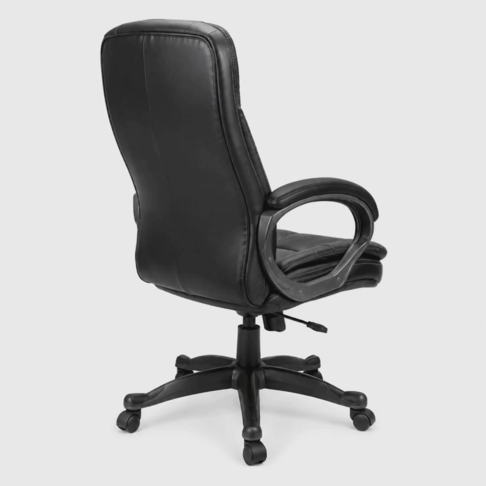 Load video: High Back Office Director Chair with Height Adjustable Aluminum Base
